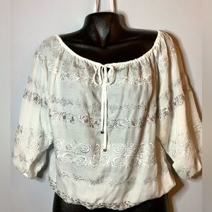 White House Black Market Peasant Top